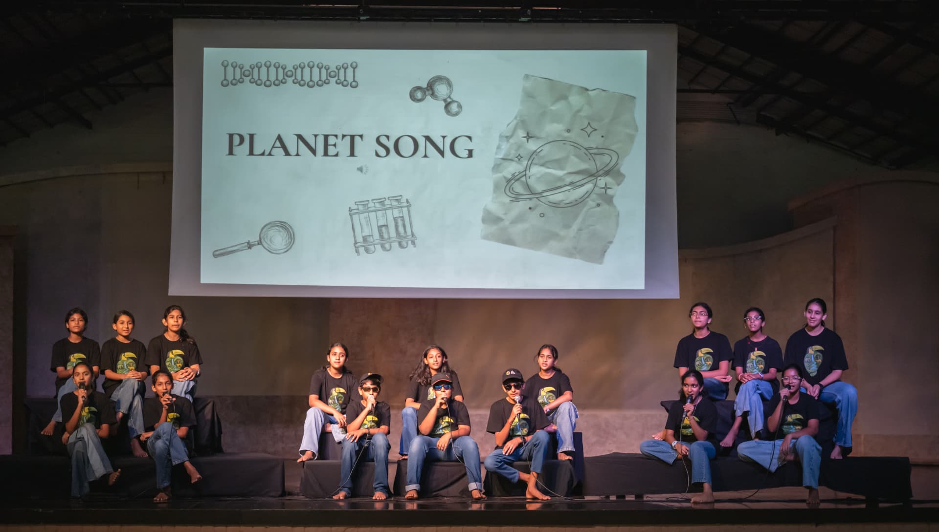 Singing in the Planetsong performance at school